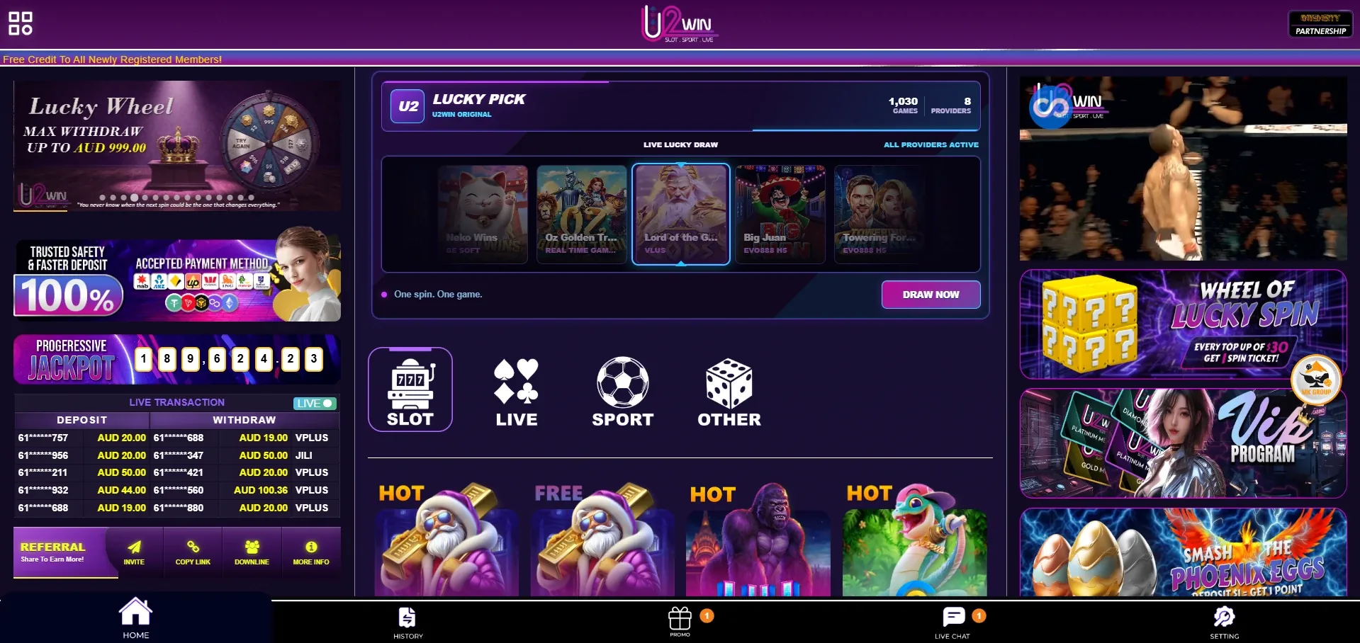 U2Win casino Australia